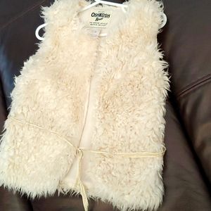 Size 5 Oshkosh bgosh vest furry gold ribbon belt